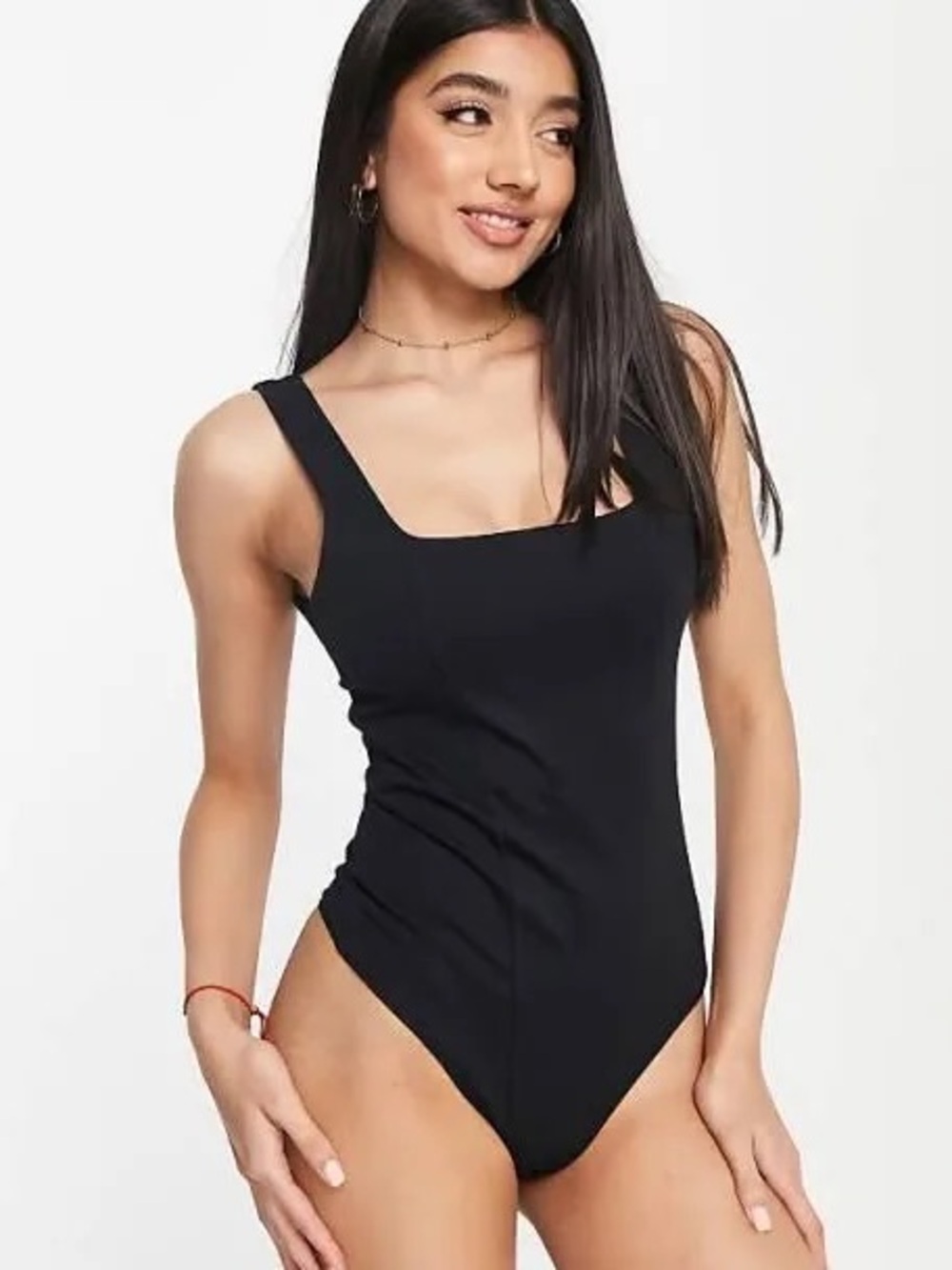 Abercrombie & Fitch Square-neck Bodysuit with Corseting
